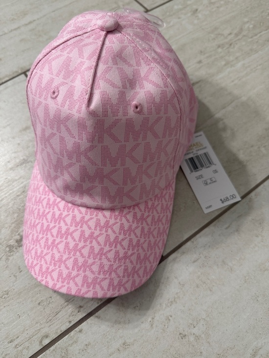 Michael Kors Accessories - Michael Kors Light Pink MK Logo Baseball Cap..ladies ..silver snap back..new